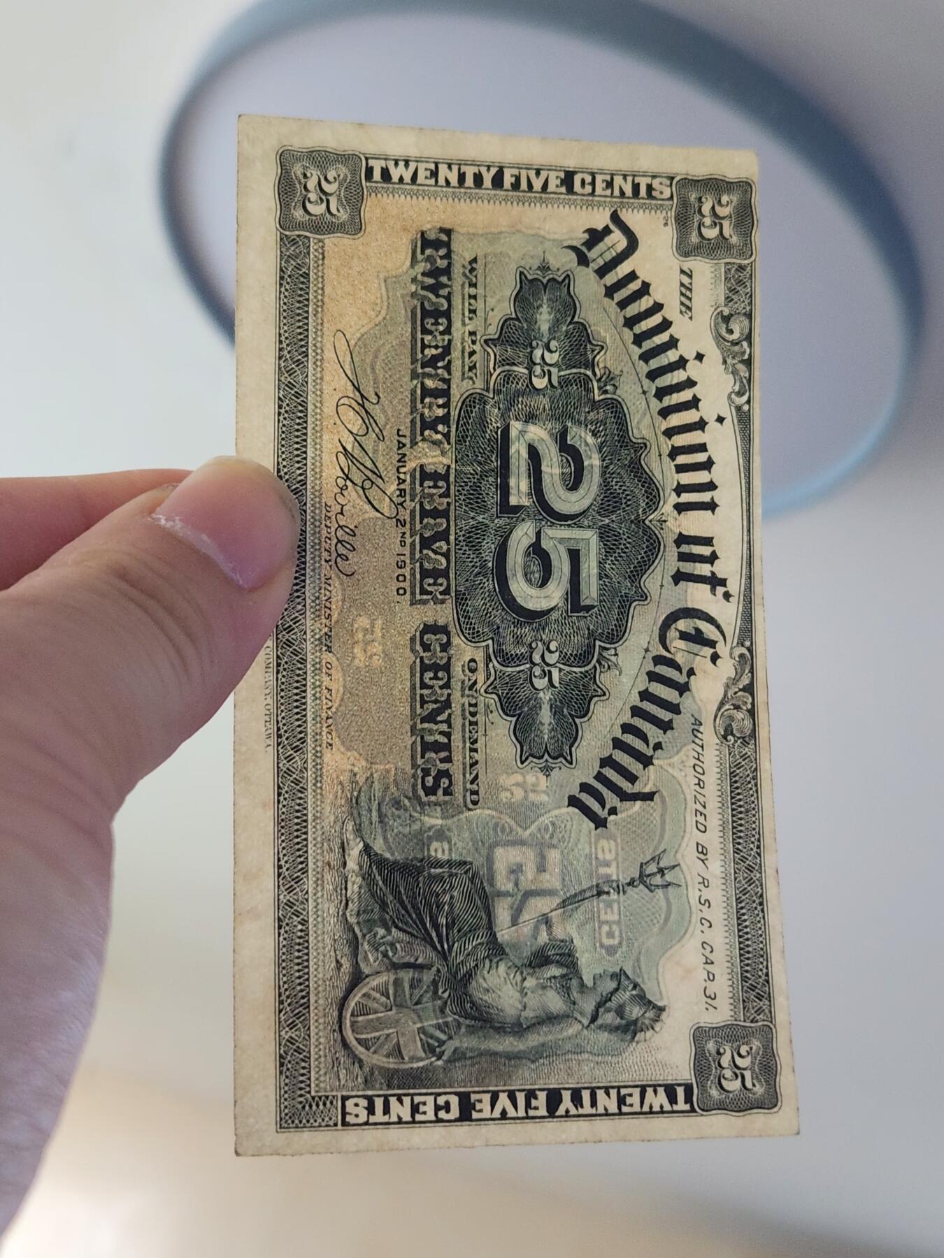 2月27号晚上8点 外国纸币自动截拍第32场 第二版 加拿大25元 1900年 极美品 