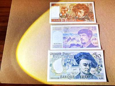 【Blue Auction】世界纸币精拍第788期——18级TOP拍卖/信誉/品质/专业/高效💫 - 【一组3张 含无47】法国 1978-91年10-50法郎 UNC- 