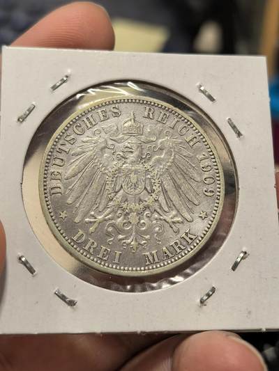 博洋堂世界钱币拍卖第162期（全场包邮） 德国普鲁士1909年3马克银币