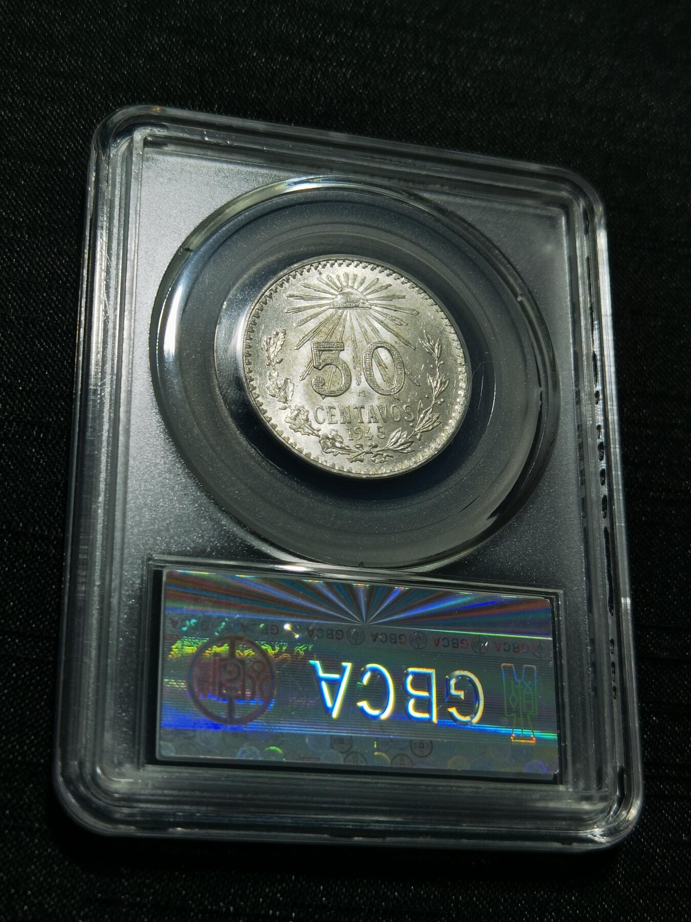 天下钱庄专场欢迎参拍 墨西哥小鹰50分银币