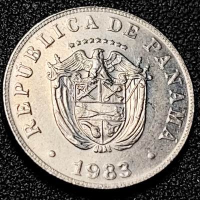 泉币菌-第201场- 新年快乐 新年第9场 本场拍品多 请提前出价（正月十五统一发货） - 原光美品 巴拿马1983年5分铜镍币 21.21毫米 5.0克