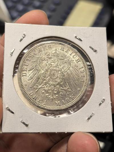 博洋堂世界钱币拍卖第162期（全场包邮） 德国巴伐利亚1911年摄政王90诞辰3马克银币