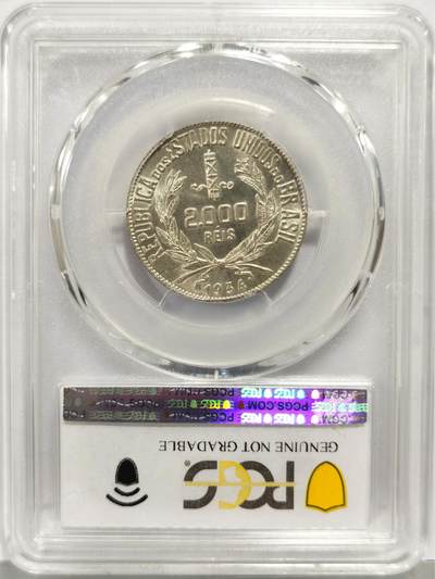 博洋堂世界钱币拍卖第162期（全场包邮） PCGS UNC 巴西1934年2000瑞斯银币