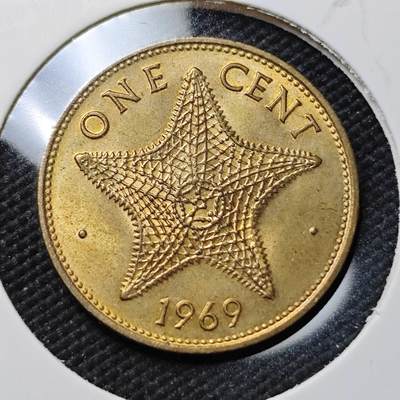 KK钱币收藏小铺  第396期  2月预留时间 周末发货 -  1969巴哈马1分铜币 