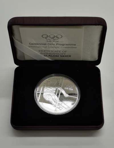 博洋堂世界钱币拍卖第162期（全场包邮） - 奥地利1995年200先令精制银币 奥运百年-冬季奥运会 33.63克925银 盒证全