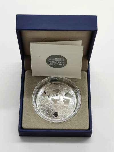 博洋堂世界钱币拍卖第162期（全场包邮） - 法国2014年10欧圆弧形精制银币 巴西世界杯 22.2克900银 发行量：1万 盒证全