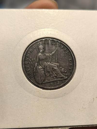 博洋堂世界钱币拍卖第162期（全场包邮） 美品英国1822年乔治四世1法新铜币