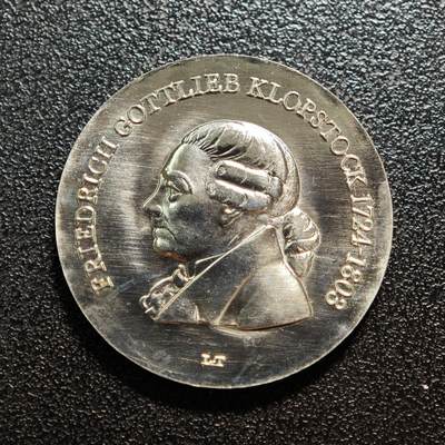 【德藏】世界币章拍卖第167期（拍品征集中~欢迎藏友联系） - 1978年 东德诗人弗里德里希·戈特利布·克洛普斯托克逝世175周年5马克纪念镍币 直径约：29mm；重约：12.1g