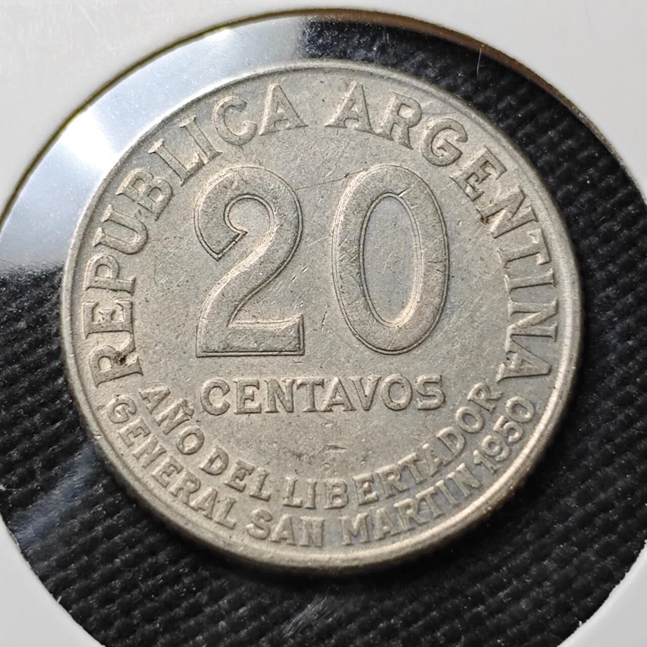 KK钱币收藏小铺  第396期  2月预留时间 周末发货  阿根廷20分纪念币
