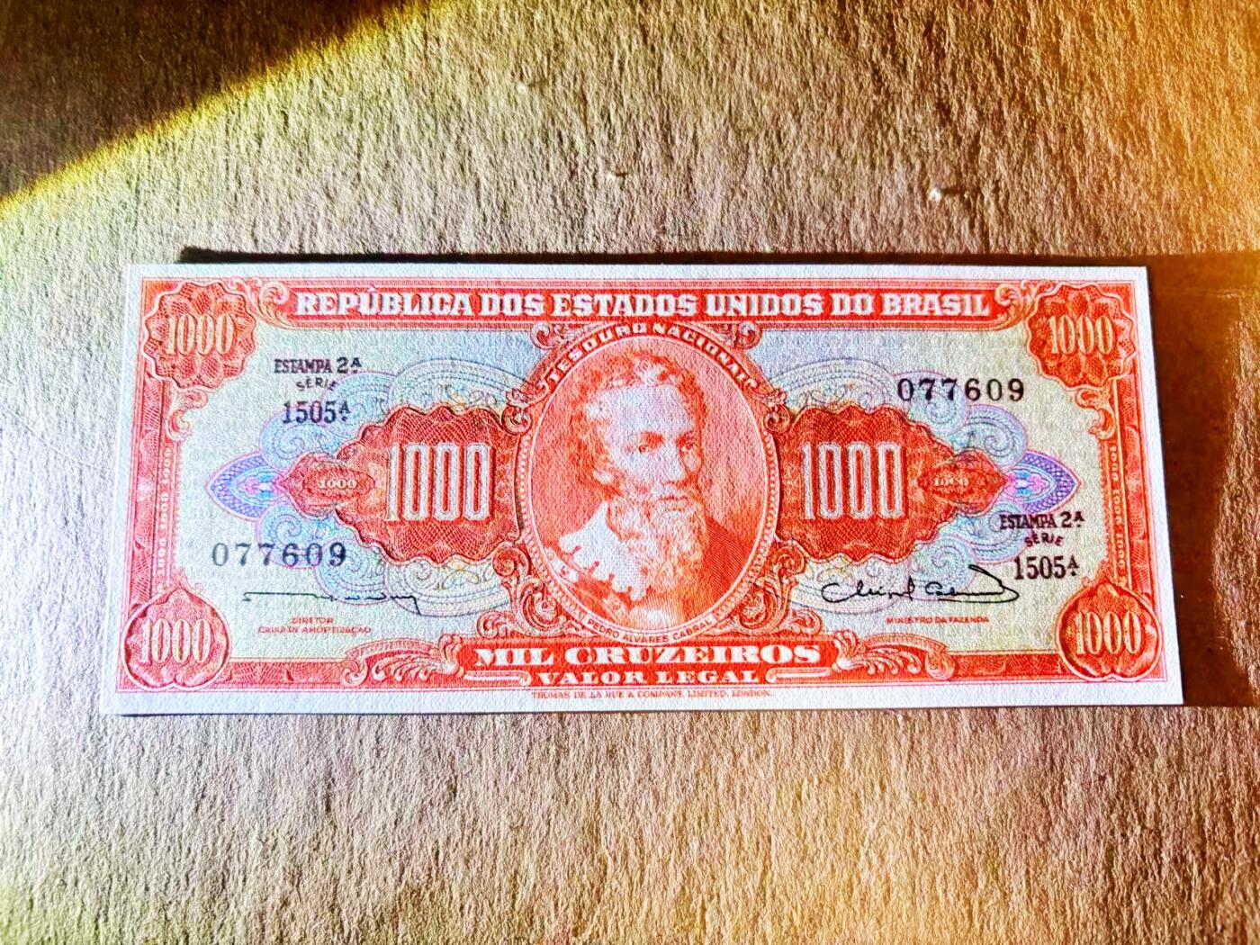 【Blue Auction】世界纸币精拍第788期——18级TOP拍卖/信誉/品质/专业/高效💫 巴西 1000克鲁塞罗 大场景设计精美 全新UNC