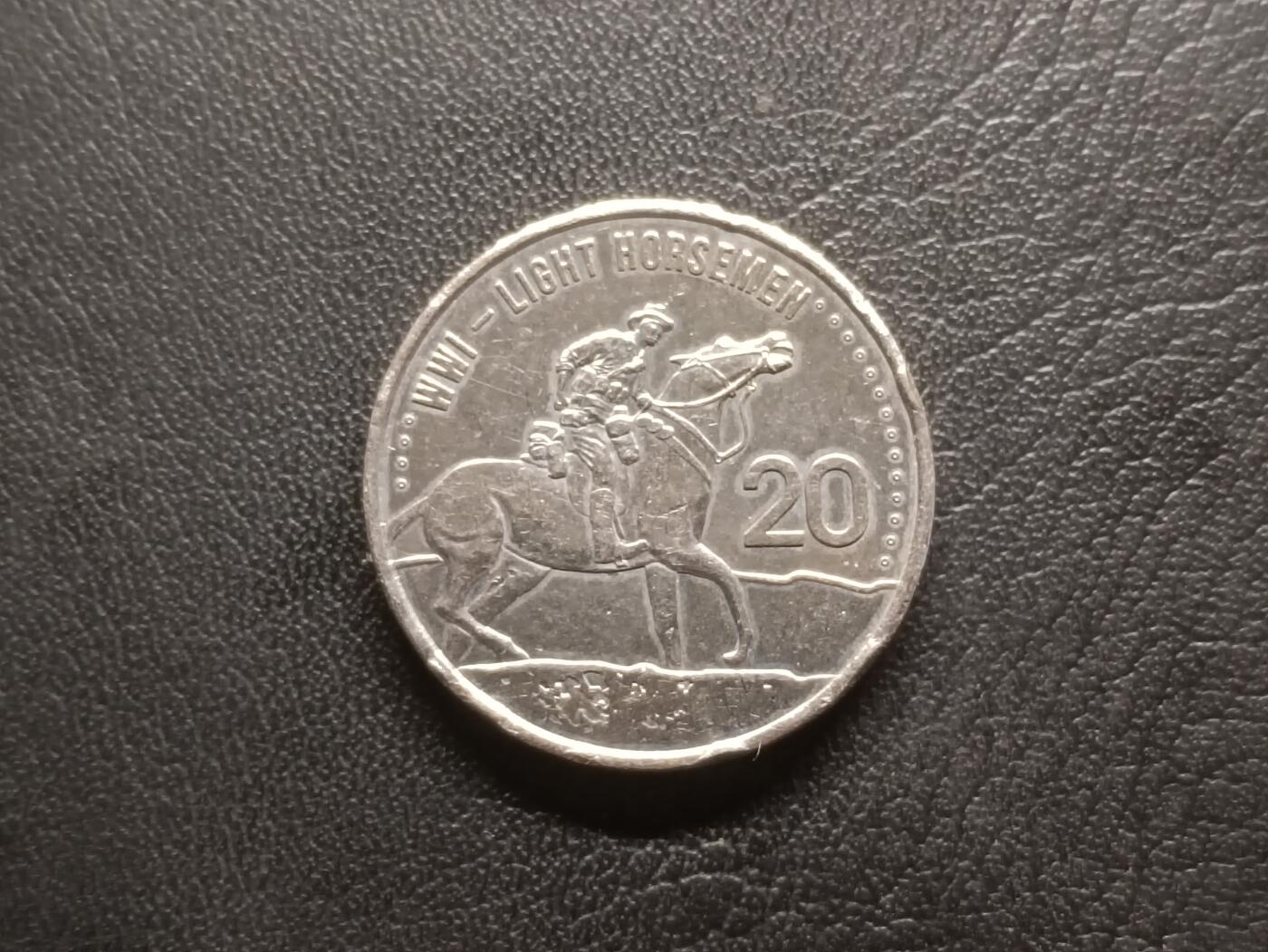 荟藏特别场次第三期——“社长的钢蹦堆” 澳大利亚2015年一战百年20分纪念币-轻骑兵