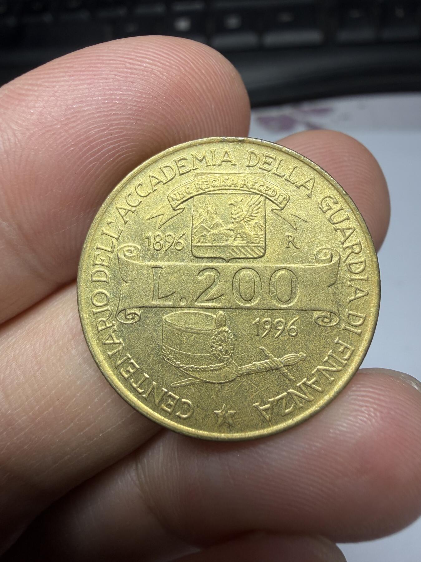 2026年集古藏今外币拍卖第二期-第9场—（总第309拍），可以寄存60天，满160元包邮。 1996年意大利200里拉纪念币