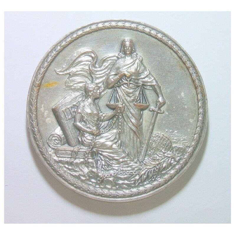 【艺术】法国艺术大章 女神高浮雕精制超大镀银章 光边 63MM 103克
