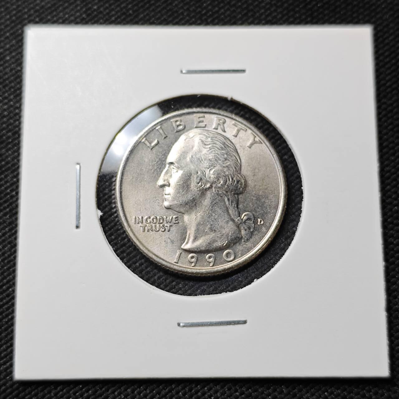 KK钱币收藏小铺  第396期  2月预留时间 周末发货  1990美国25分
