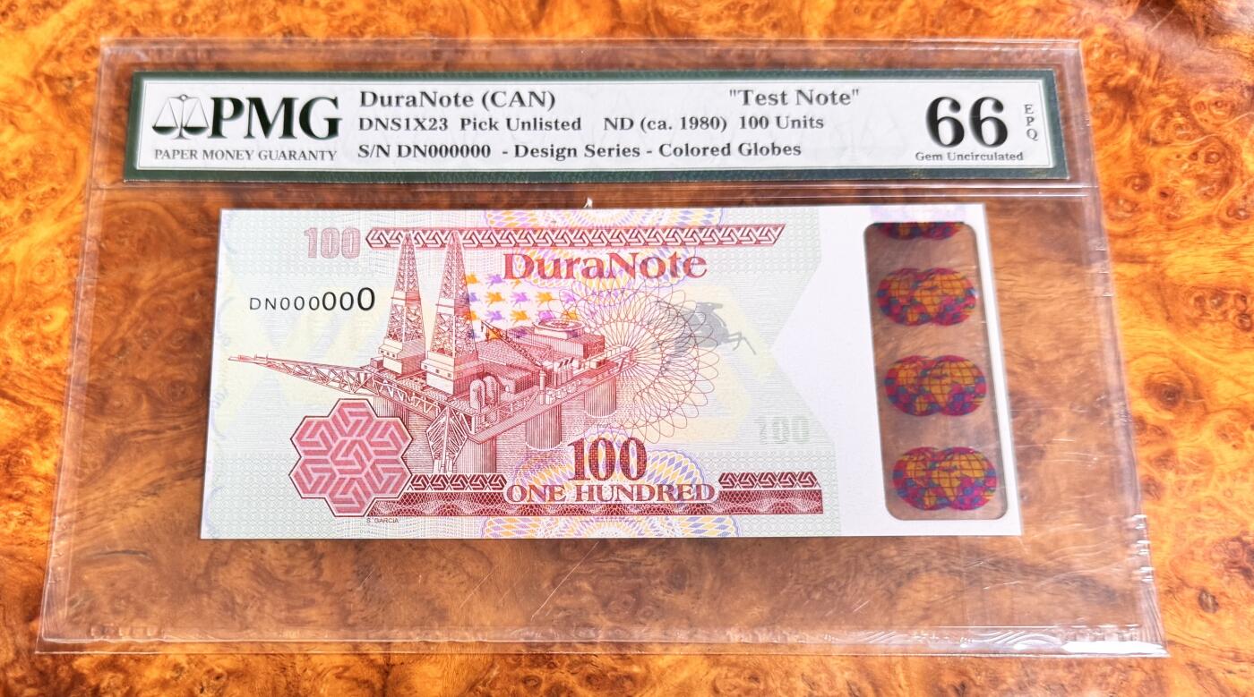 得物收藏 Chase Auction 第36期 - - 外钞、银元、民国钞和人民币混合场！（更新中） 加拿大测试钞100元，PMG66！