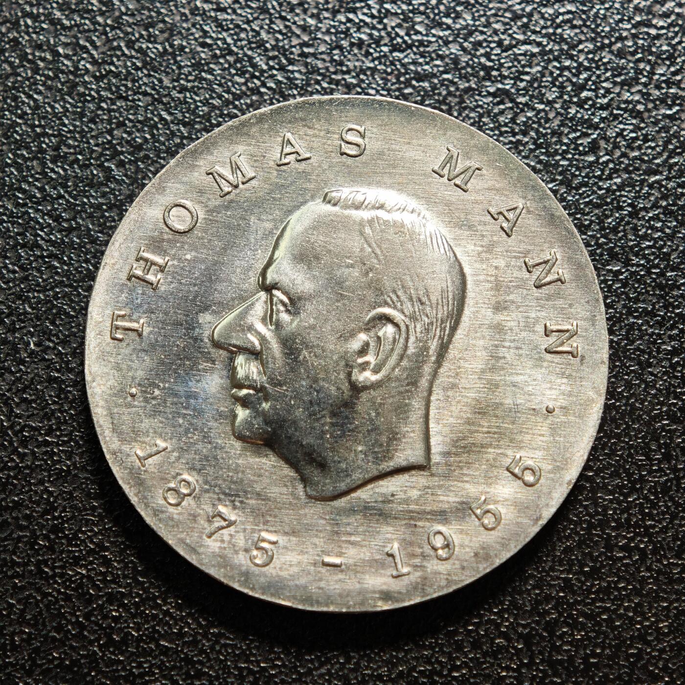 【德藏】世界币章拍卖第167期（拍品征集中~欢迎藏友联系） 1975年 东德小说家托马斯·曼诞辰百年5马克纪念镍币 直径约：29mm；重约：12.2g