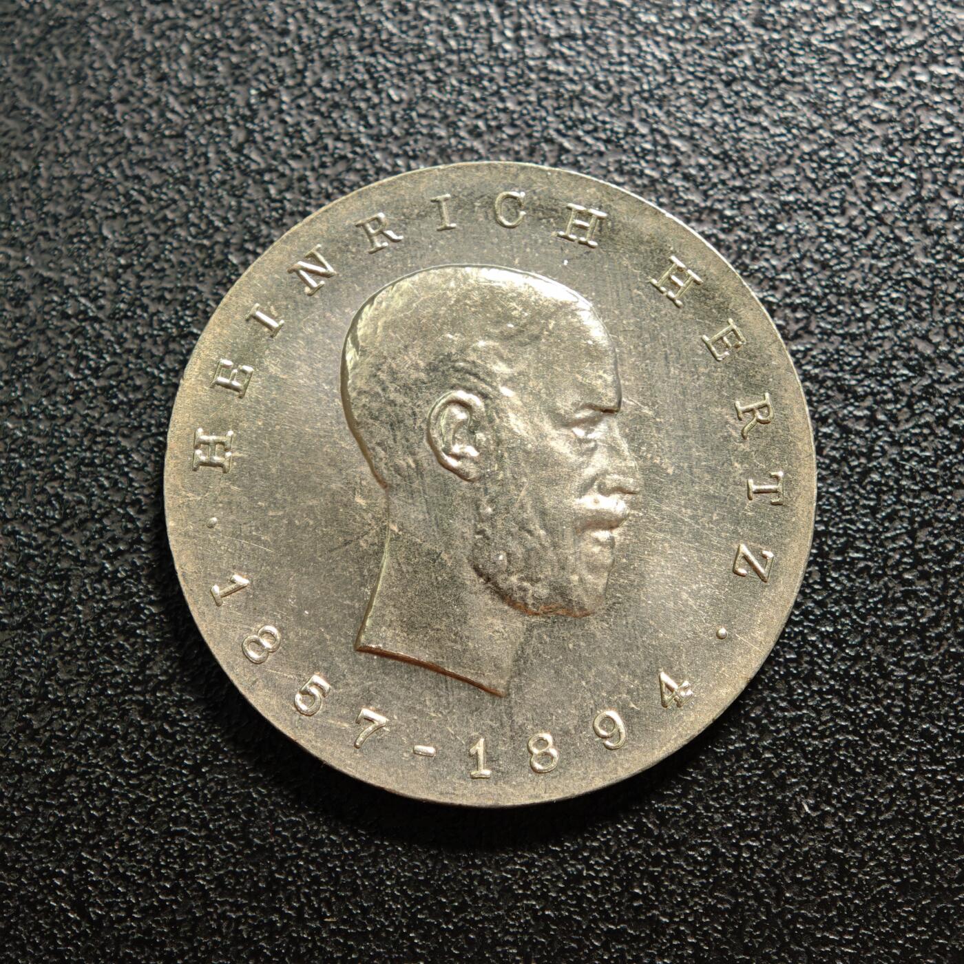 【德藏】世界币章拍卖第167期（拍品征集中~欢迎藏友联系） 1969年 东德物理学家海因里希逝世75周年5马克纪念镍币 直径约：29mm；重约：11.7g