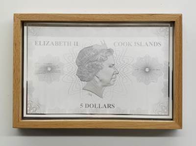 博洋堂世界钱币拍卖第162期（全场包邮） 库克2009年5元银钞 希望之树 30克999银 发行量:888 木框