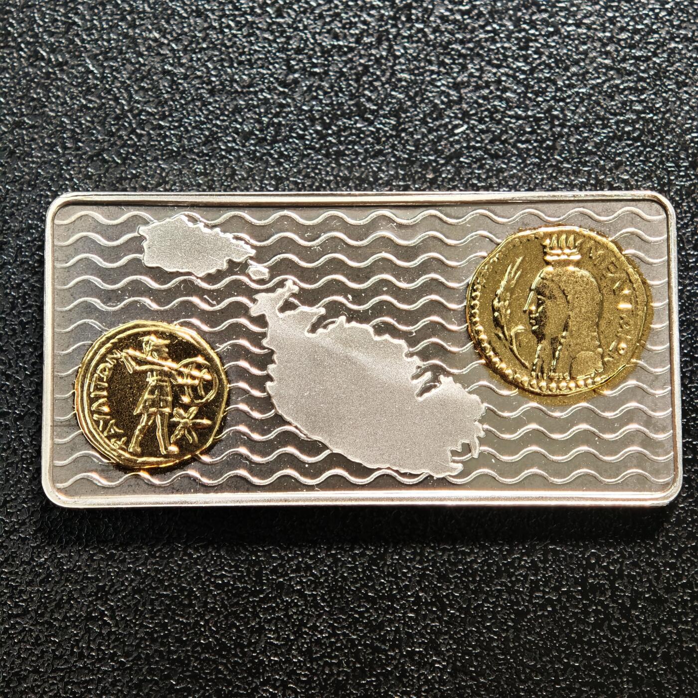 【德藏】世界币章拍卖第167期（拍品征集中~欢迎藏友联系） 2000年 马耳他千禧年5里拉矩形纪念银币 925银 直径约：40mm×20mm；重约：15.2g