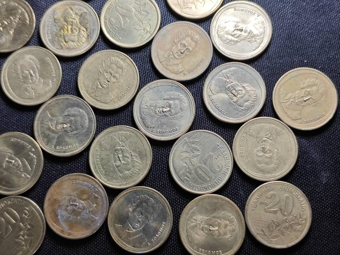 KK钱币收藏小铺   套币 批量/好品散币专场 2月预留时间 周末发货  希腊20德拉克马一组26枚