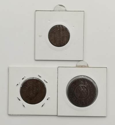 博洋堂世界钱币拍卖第162期（全场包邮） 尼泊尔1922-28年1、2、5派沙铜币3枚一套