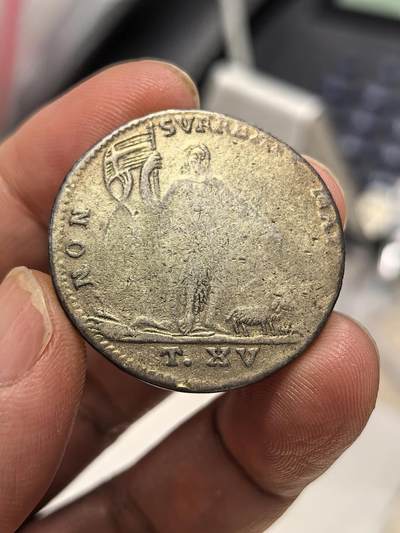 博洋堂世界钱币拍卖第162期（全场包邮） 马耳他骑士团1769年15Tari银币，稀见品种，正面是骑士团纹章，背面是施洗者圣约翰立像，左侧旗帜，下方羔羊（神之羔羊）