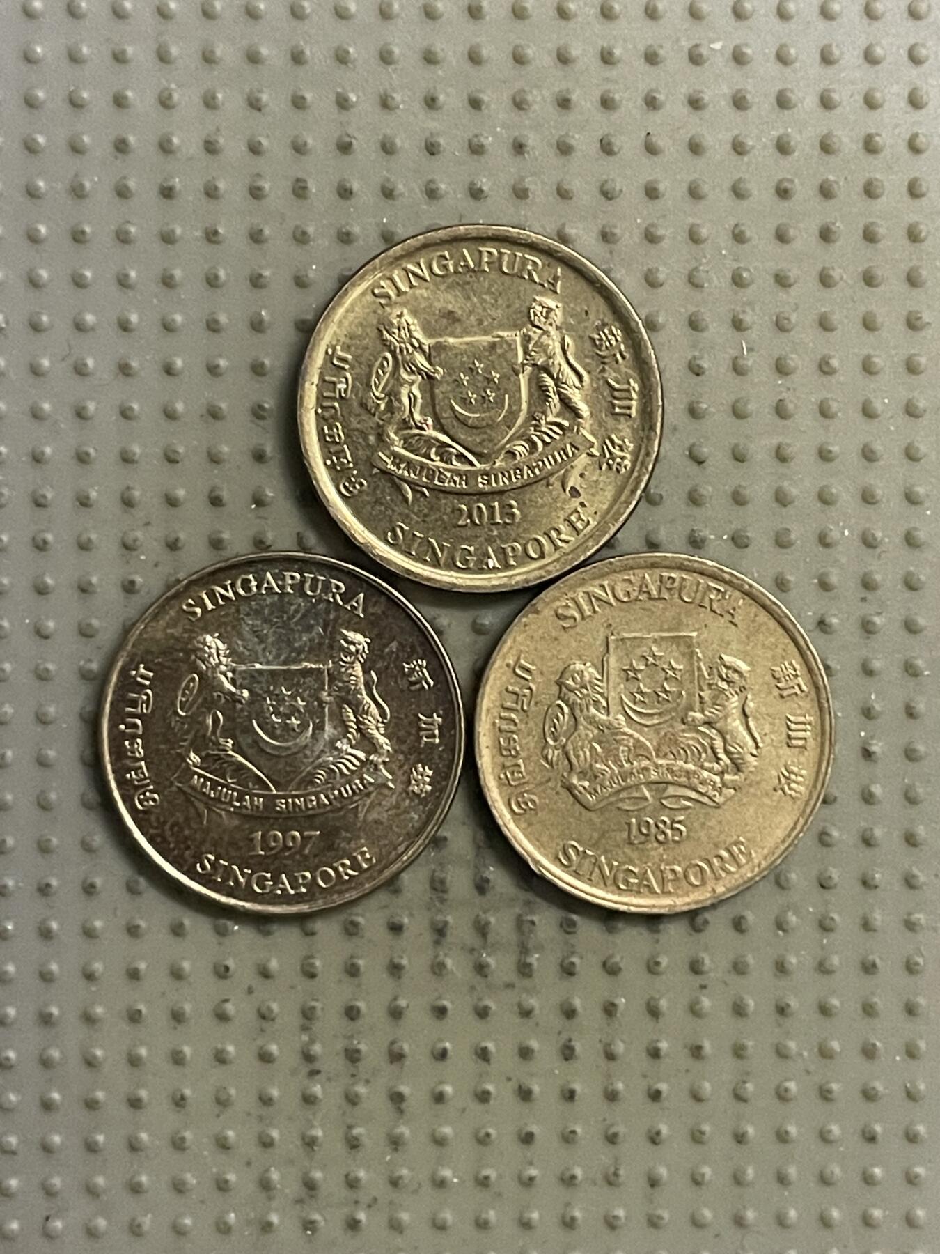 2026年第28场各国散币拍卖（总第178场） 新加坡5分3枚不同版本