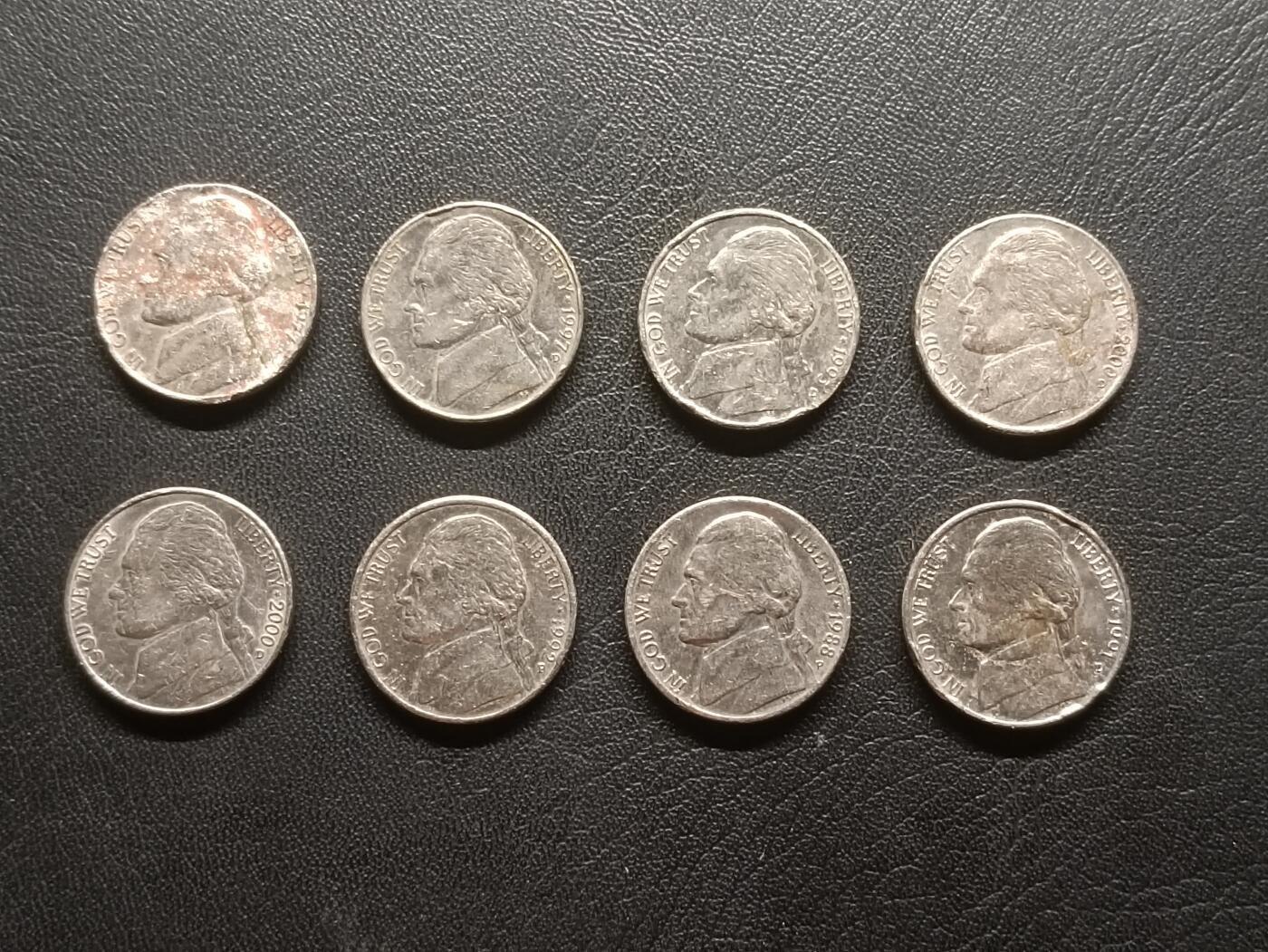 荟藏特别场次第三期——“社长的钢蹦堆” 美国5分-旧杰斐逊版本批量八枚