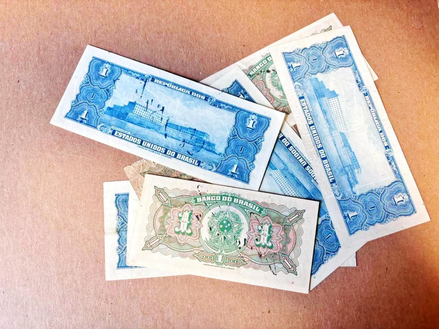 【Blue Auction】世界纸币精拍第788期——18级TOP拍卖/信誉/品质/专业/高效💫 【一组9张 均手签版】巴西 不同版本1克鲁塞罗 品相如图