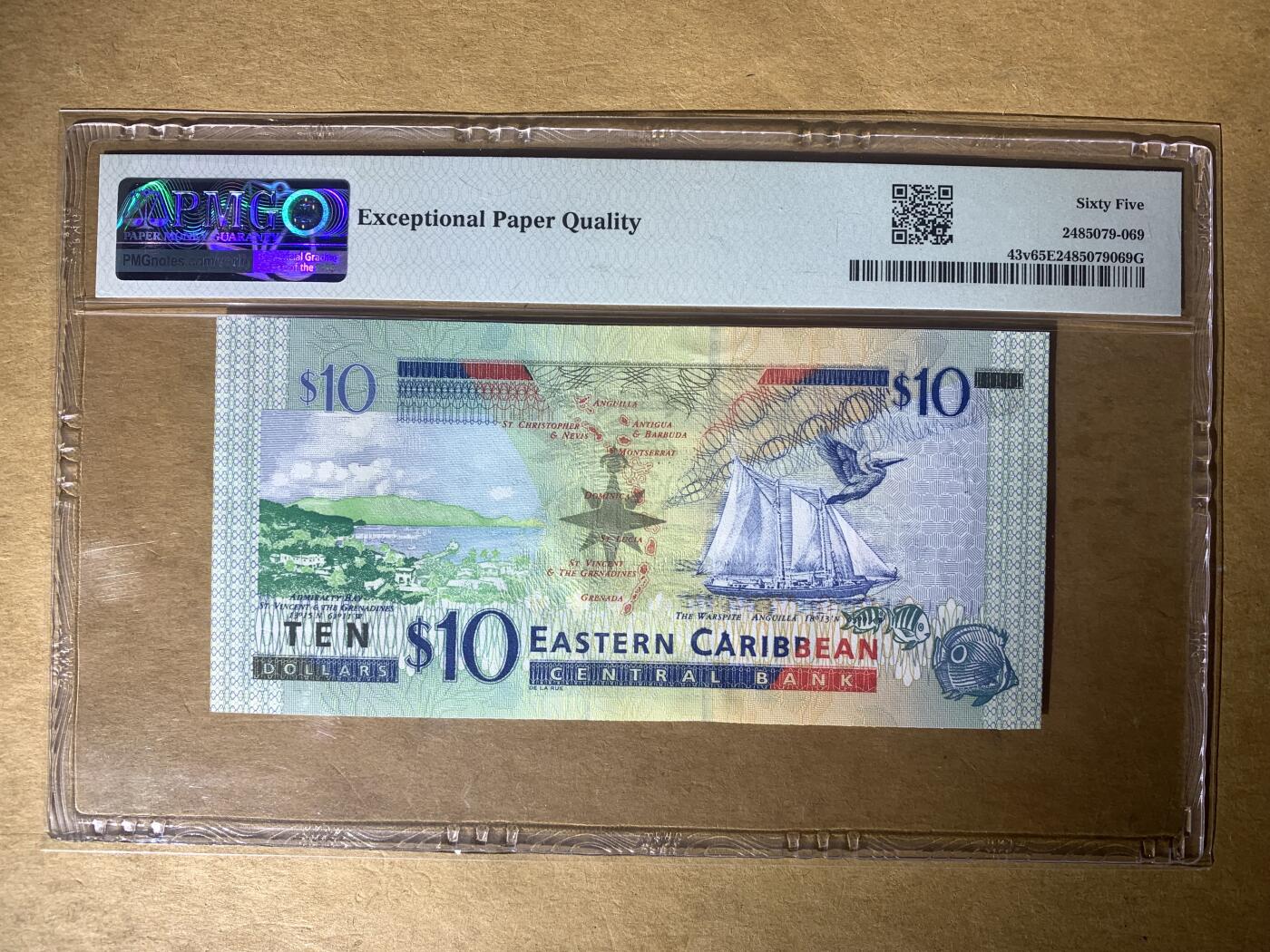 【礼羽收藏】🌏世界钱币拍卖126期 【H221189V】全新UNC 2003年东加勒比10元纸币 圣文森特 无3457尾1189 朦胧号