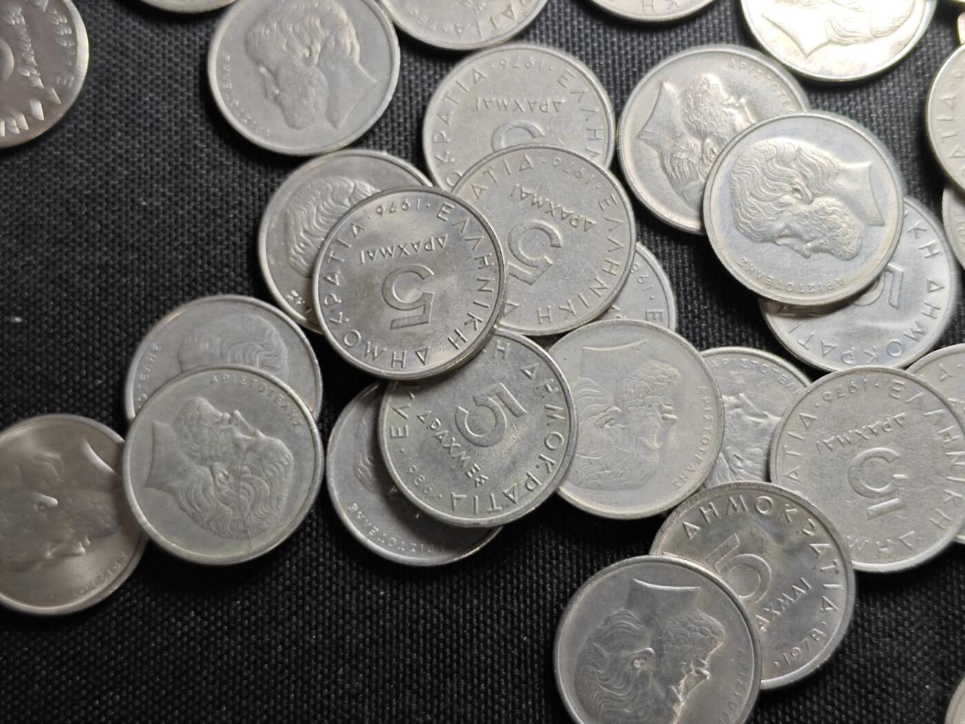 KK钱币收藏小铺   套币 批量/好品散币专场 2月预留时间 周末发货  希腊5德拉克马108枚一组