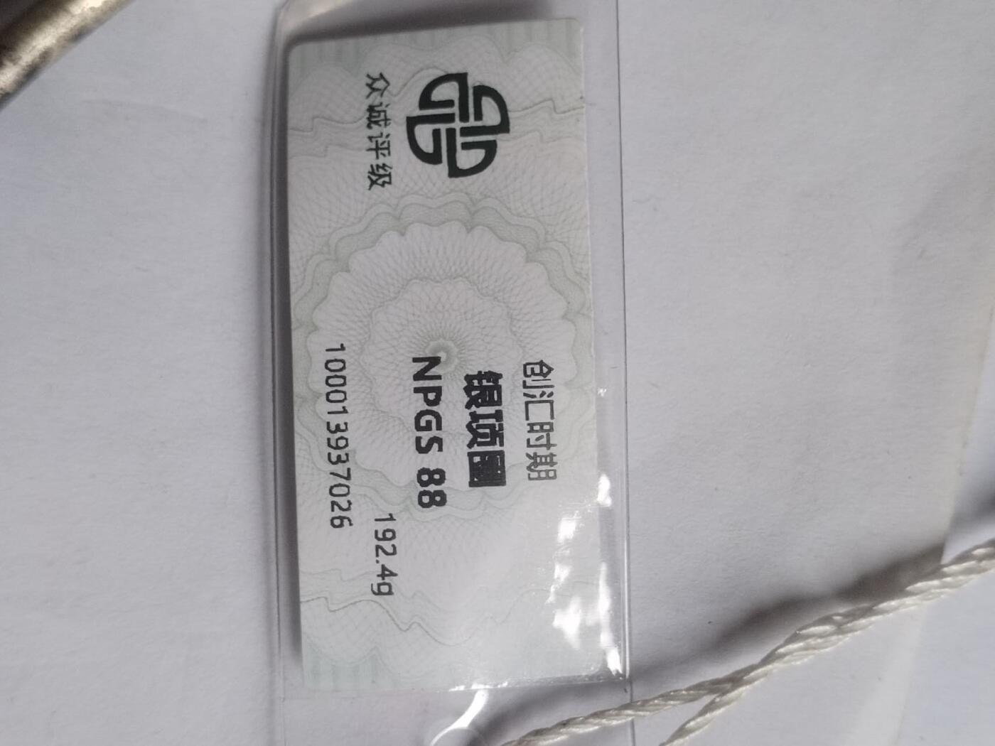 综合 银项圈 192克。评级物品，售出不退。