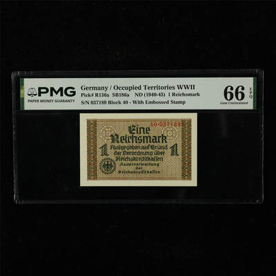 【亘邦集藏】第221期拍卖 - 1940-45年 德国1马克 PMG 66EPQ 037189