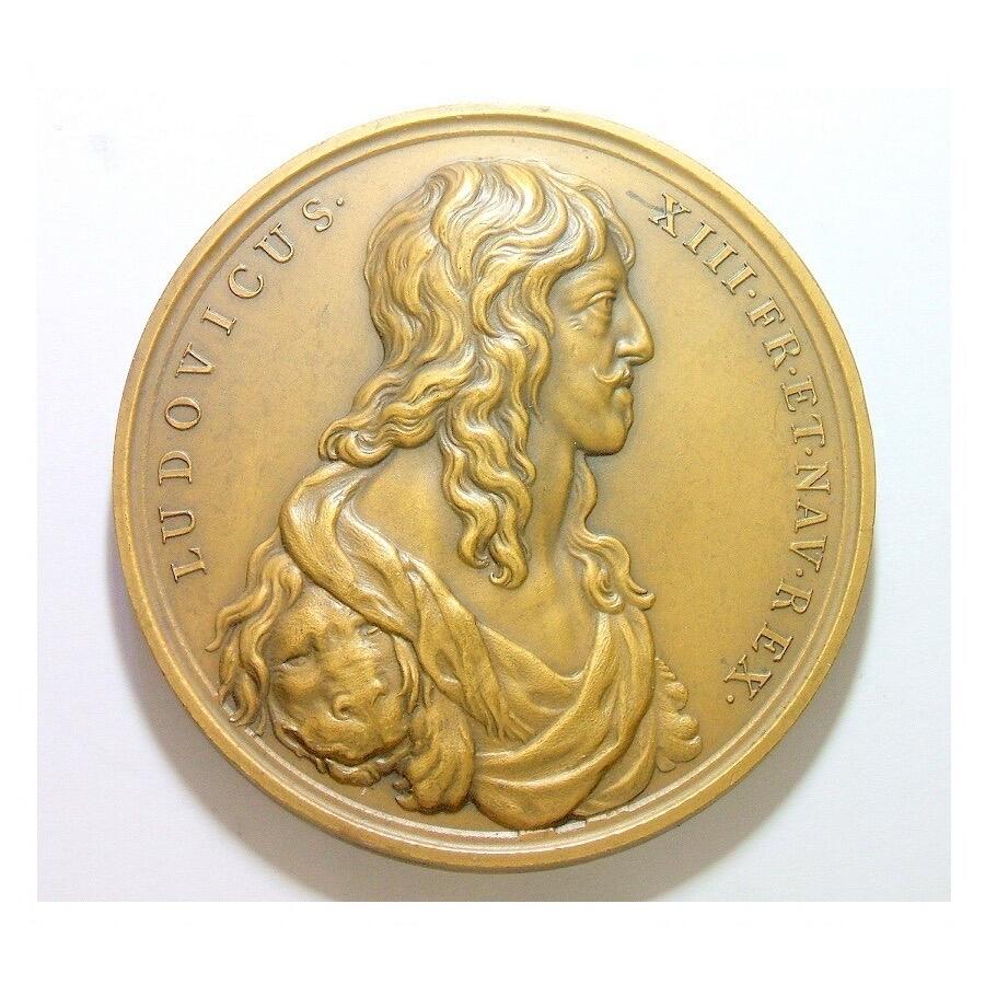 【旋风钱币】2月28日19:00准时开拍 精美欧洲币章、银币银章、第三帝国钱币等 全场包邮！ 【艺术】法国艺术大章 纪念1638年路易十三儿子路易十四出生 高浮雕精制超大铜章 70MM 175克