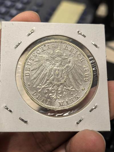 博洋堂世界钱币拍卖第162期（全场包邮） 德国符腾堡1909年3马克银币