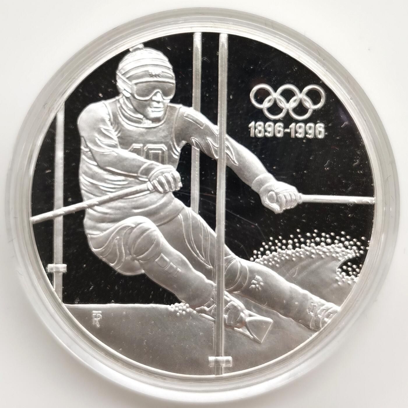 博洋堂世界钱币拍卖第162期（全场包邮） 奥地利1995年200先令精制银币 奥运百年-冬季奥运会 33.63克925银 盒证全