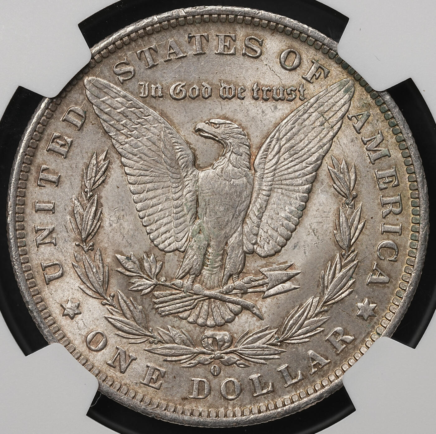 修遠堂世界钱币第106期，请看参拍说明 NGC MS64 1884年美国摩根大银币 O厂铭