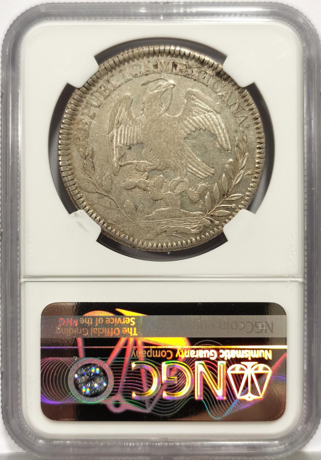 博洋堂世界钱币拍卖第162期（全场包邮） NGC AU50 墨西哥1843ZS OM版早期花边鹰洋 深打好品