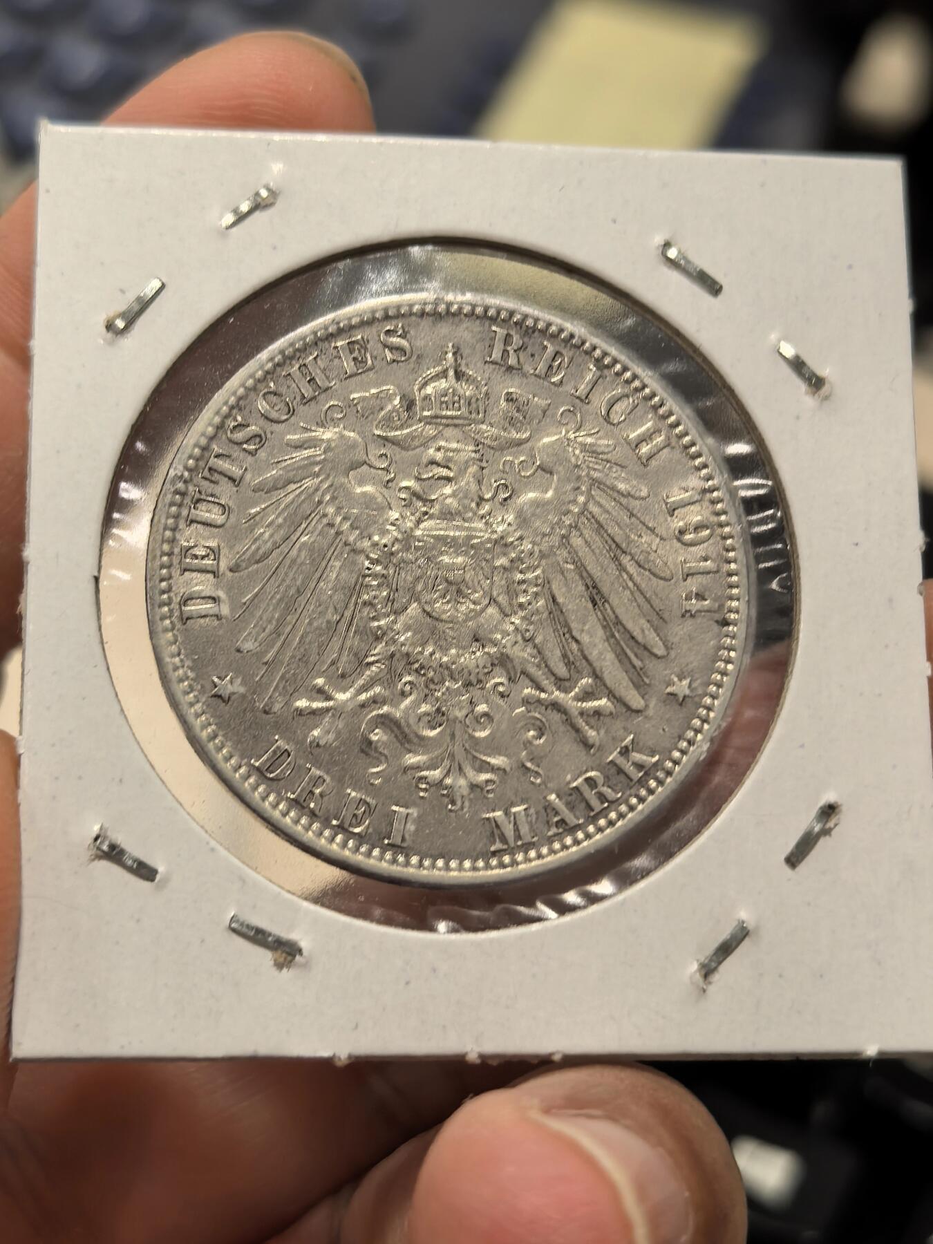 博洋堂世界钱币拍卖第162期（全场包邮） 德国汉堡1914年3马克银币