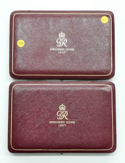 博洋堂世界钱币拍卖第162期（全场包邮） - 英国1937年乔治六世原盒二件，注意仅含4枚铜币，盒子为全套15枚装