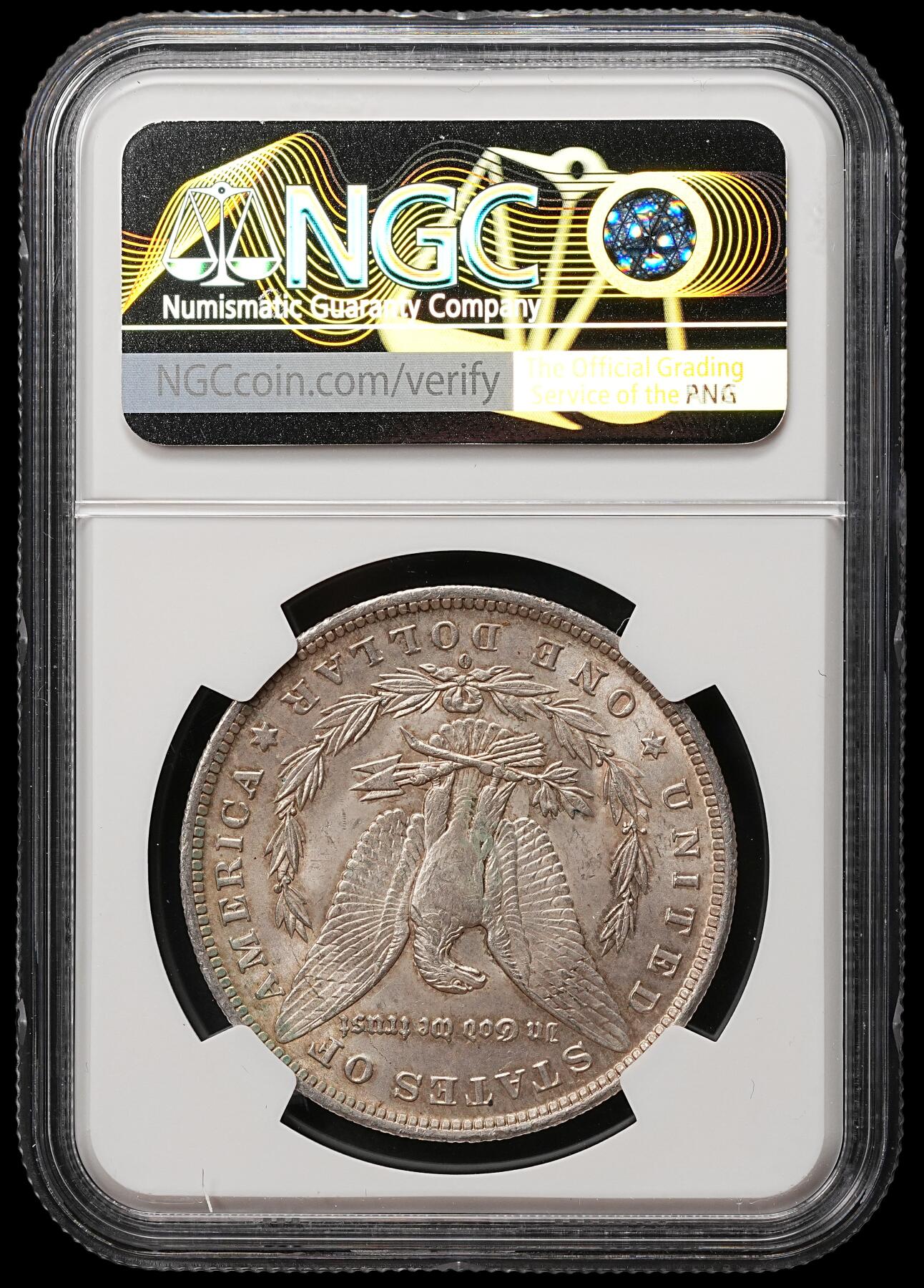 修遠堂世界钱币第106期，请看参拍说明 NGC MS64 1884年美国摩根大银币 O厂铭