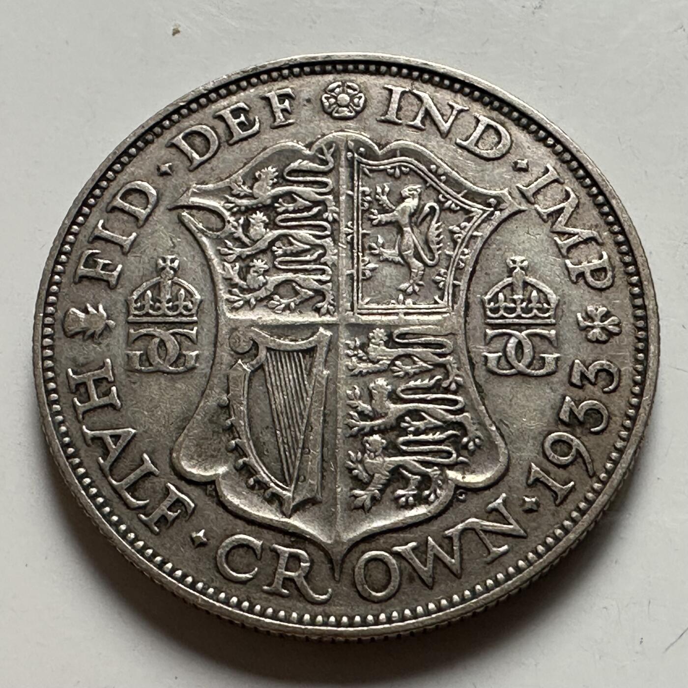 🌹外币初藏🌹🐯2026年第22场  每周二四六晚8️⃣点 接代拍 英国1933年1/2克朗银币 14.1克50%银