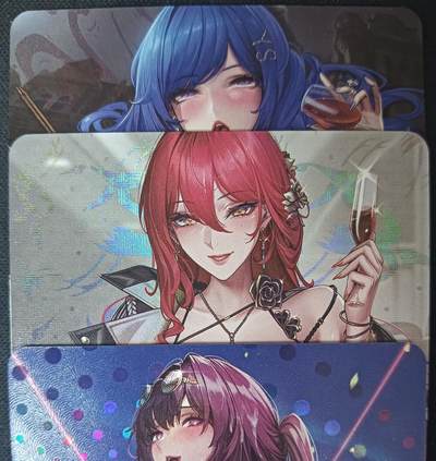 花开卡拍第61期（3月7号周六截拍，品控勿拍!!!拍品不寄存，运费5元（新疆需补运费差价或顺丰到付），自制卡难免瑕疵，可能存在轻微撞角爆边等出厂瑕疵，品控介意勿拍！） - 墨卡文创 枕边  3张艺术卡 彩闪