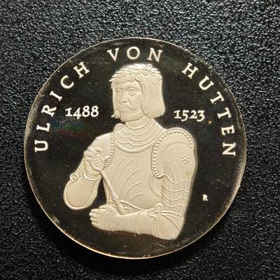 【德藏】世界币章拍卖第167期（拍品征集中~欢迎藏友联系） - 1988年 东德帝国骑士乌尔里希·冯·赫滕诞辰500周年10马克纪念银币 直径约：31mm；重约：16.9g