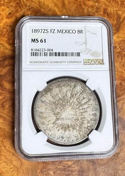 得物收藏 Chase Auction 第36期 - - 外钞、银元、民国钞和人民币混合场！（更新中） - 1897年墨西哥大鹰洋，NGC MS61