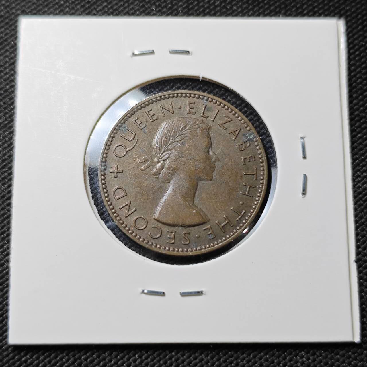 KK钱币收藏小铺  第396期  2月预留时间 周末发货  1954新西兰半便士铜币