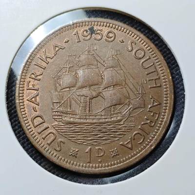 KK钱币收藏小铺  第396期  2月预留时间 周末发货 -  1959英属南非1分铜币