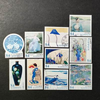 ↓君缘收藏749期☞钱币邮品↓无佣金、可寄存、满30元包邮  - 日本邮票，2020年美术的世界第1集绘画邮票10全
