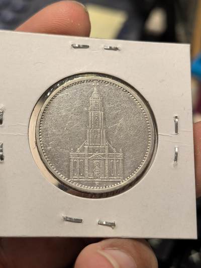 博洋堂世界钱币拍卖第162期（全场包邮） - 德国1935A无字教堂5马克银币