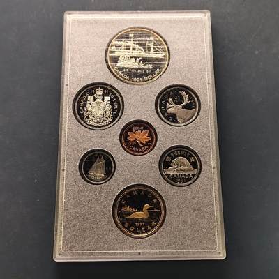 【全场包邮】纯粹捡漏拍507场-持续更新中 - 加拿大1991年官方精制套币-含1元“芳缇娜”号175周年精制纪念银币【36毫米23.33克50%】